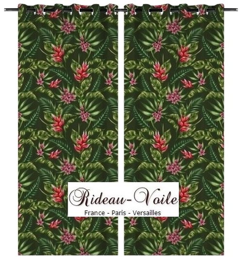  ignifugé occultant tissu rideau exotique motif tropical sur mesure au mètre plantes imprimés