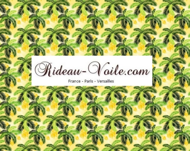 Palmier tissu textile au mètre boutique en ligne Paris France Versaille motif imprimé exotique tropical ethnique fleur plante oiseau feuille