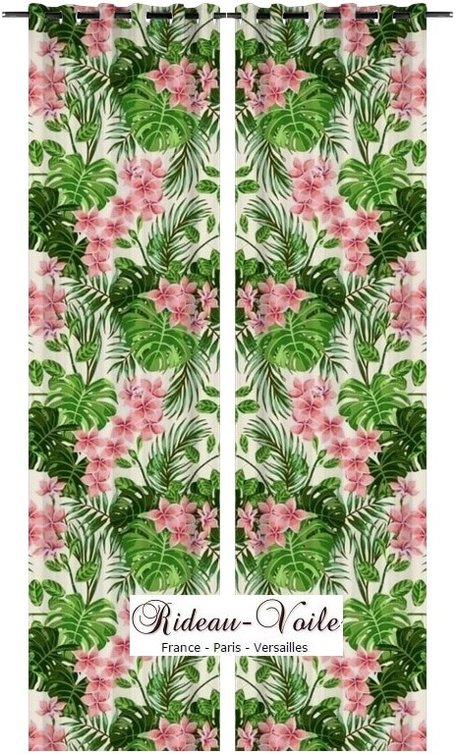tissu ameublement luxe Paris France Versailles textile motif exotique rideau fleur plante tropicale