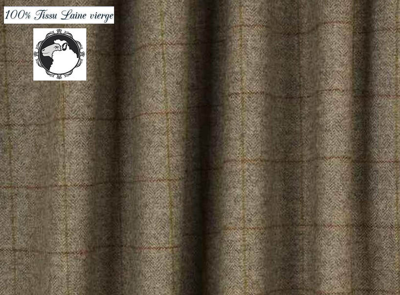10m Elgin sage vert effet laine tartan épais rembourrage rideau tissu designer