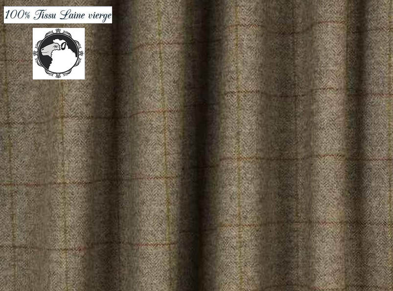 ligne carreaux tartan motif tissu texture matière rideau plaid au mètre laine vierge ameublement décoration tenture sur mesure motif écossais