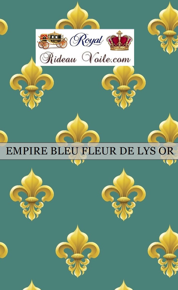 tissu motif fleur de lys style Empire rouge et or