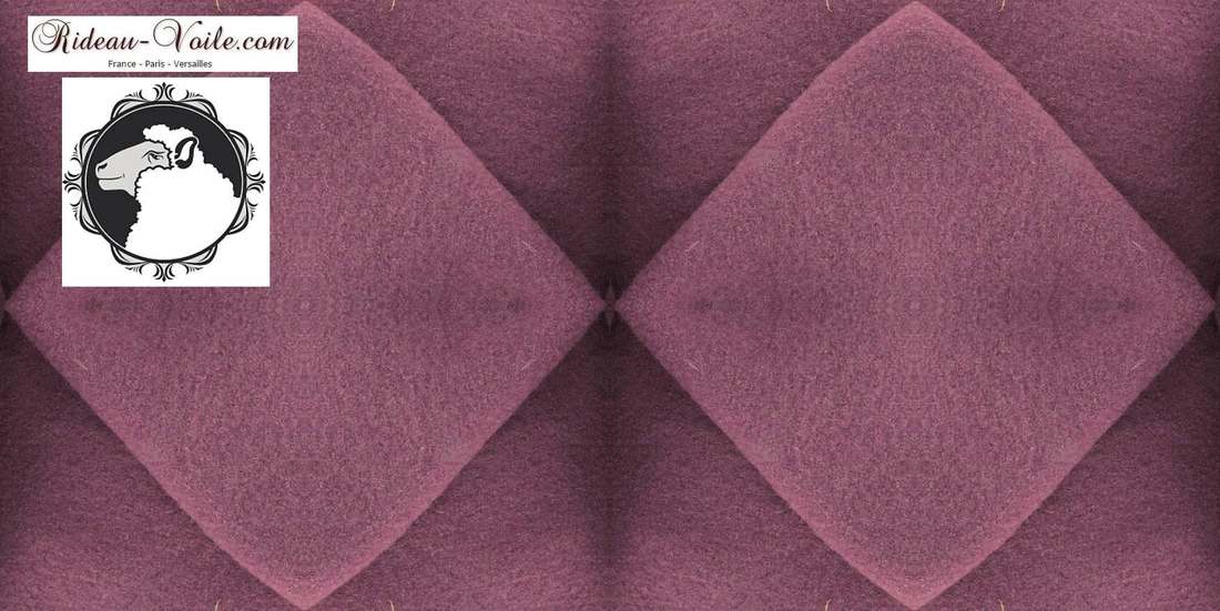tissu rideau plaid violet lilas au mètre laine vierge bouillie