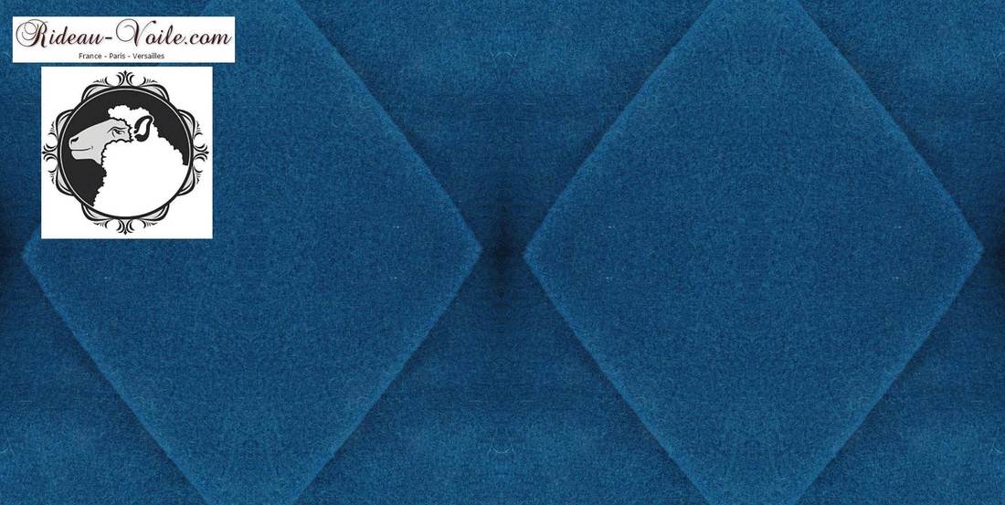 tissu rideau bleu plaid au mètre laine vierge bouillie