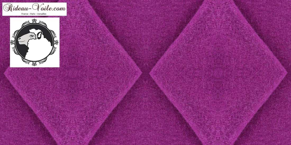tissu texture matière rideau plaid au mètre laine vierge ameublement décoration tenture sur mesure violet pourpre rose fushia