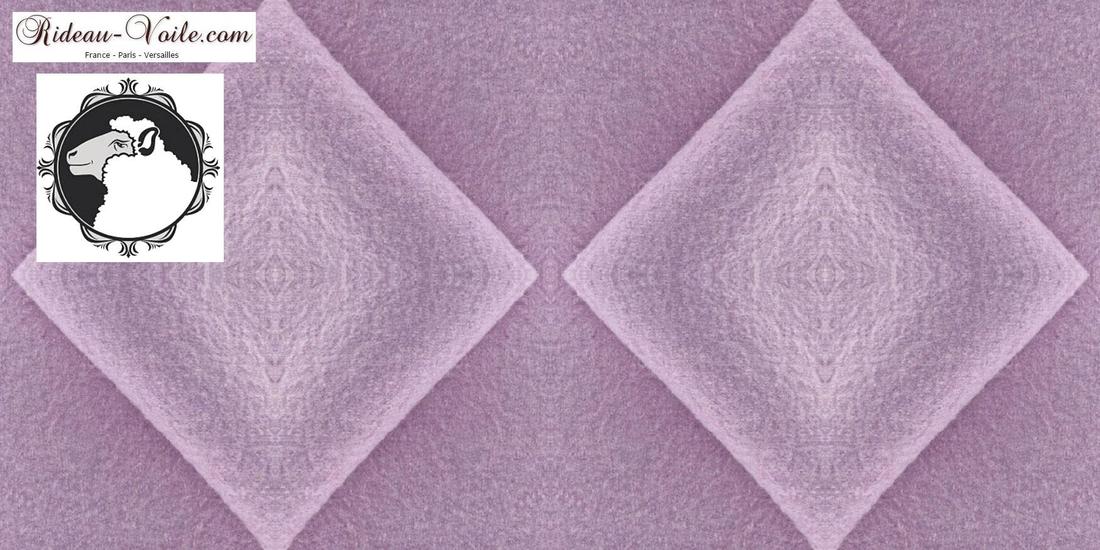 tissu texture matière rideau plaid au mètre laine vierge ameublement décoration tenture sur mesure violet lilas clair pastel 