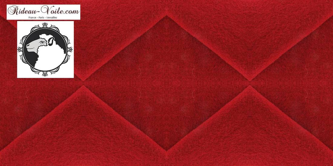 tissu rideau plaid rouge carmin au mètre laine vierge bouillie