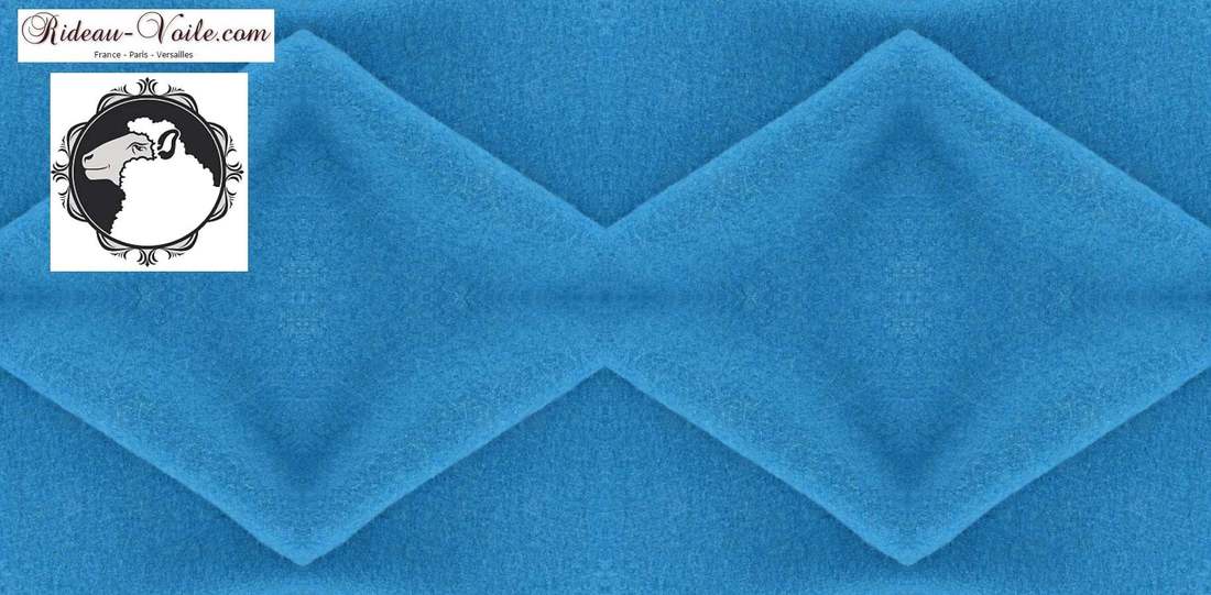 tissu texture matière rideau plaid au mètre laine vierge ameublement décoration tenture sur mesure bleu clair ciel