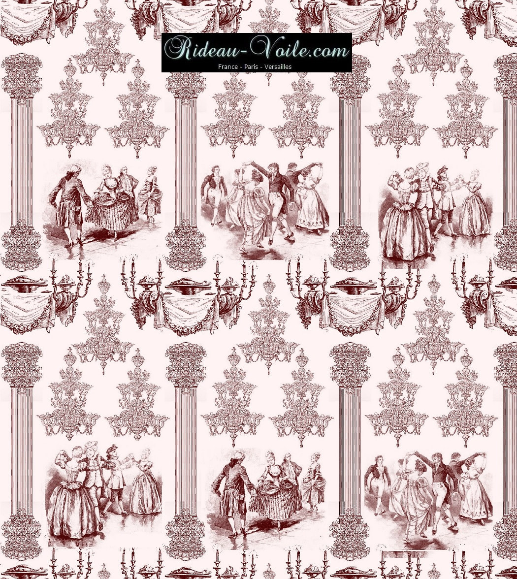 tissu imprimé Toile de Jouy ameublement tapisserie Paris Versailles linge de maison décoration tissu au mètre