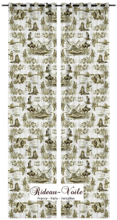 Boutique tissu Toile de Jouy ameublement décoration pour rideau couette coussin duvet édredon boutis - tapisserie siège fauteuil bergère voltaire canapé