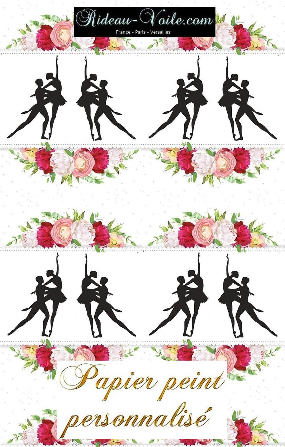 Photopointe satin rose brillant tissu danseuse danseur motif textile couette rideau coussin fleur fleuris floral bouquet vallerine clasique danse