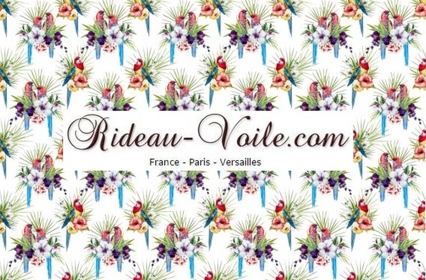 perroquet tissu textile au mètre boutique en ligne Paris France Versaille motif imprimé exotique tropical ethnique fleur plante oiseau feuille haut de gamme