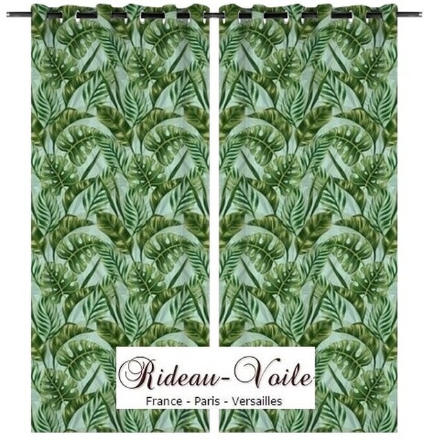 décoration rideau tissu toile feuillage vert bambou branche arbre afrique paysage perroquet tissu motif style exotique tropical plantes imprimé ameublement exotique tropical