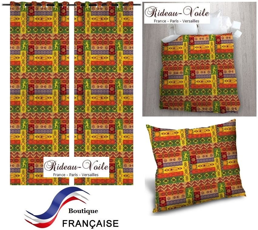 couette rideau coussin tissu textile motif imprimé pagne wax style africain Afrique kente bazin bogolan au mètre décoration ameublement traditionnel