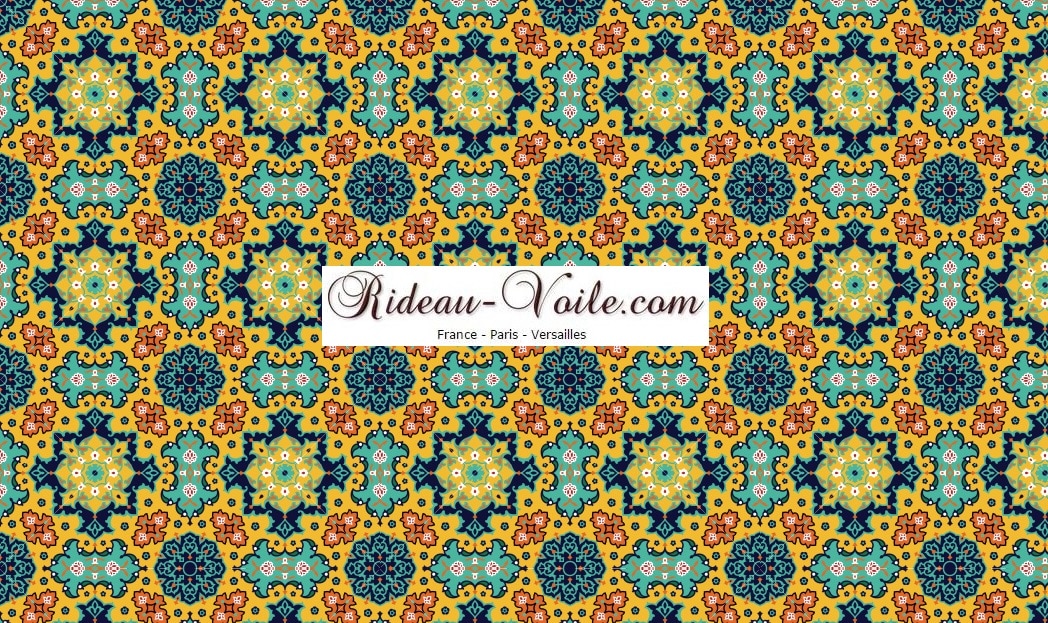 mosaîque arabesque traditionnel artisanat tissu rideau coussin couette motif afrique oriental maghreb arabe ethnique ameublement décoration sur mesure au mètre style maroc berbère