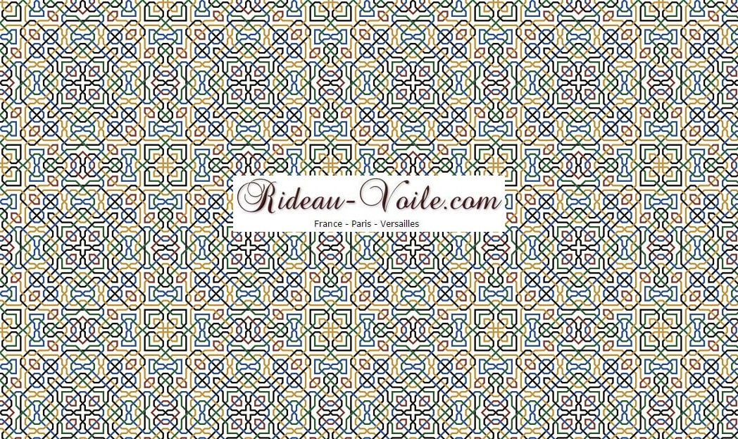 mosaîque arabesque traditionnel artisanat tissu rideau coussin couette motif afrique oriental maghreb arabe ethnique ameublement décoration sur mesure au mètre style Maroc berbère