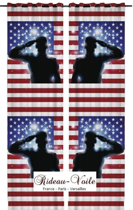 USA army armé  rayé rayure ligne 4 juillet rideau tissu ameublement motif imprimé tissus motifs imprimés usa américain americain drapeau USA tissu motifs drapeau americain américain rideaux décoration soldat salut independance day 