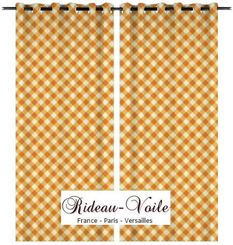 occultant jaune blanc tissu motif à carreaux carré vichy ameublement décoration rideau housse de coussin couette au mètre
