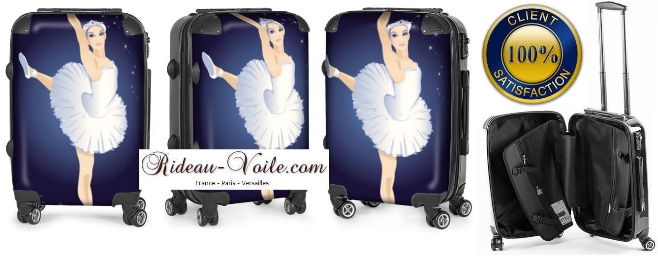valise à roulette motif danseuse classique ballet étoile opéra tutu ballerine ballerina tissu textile motif imprimé