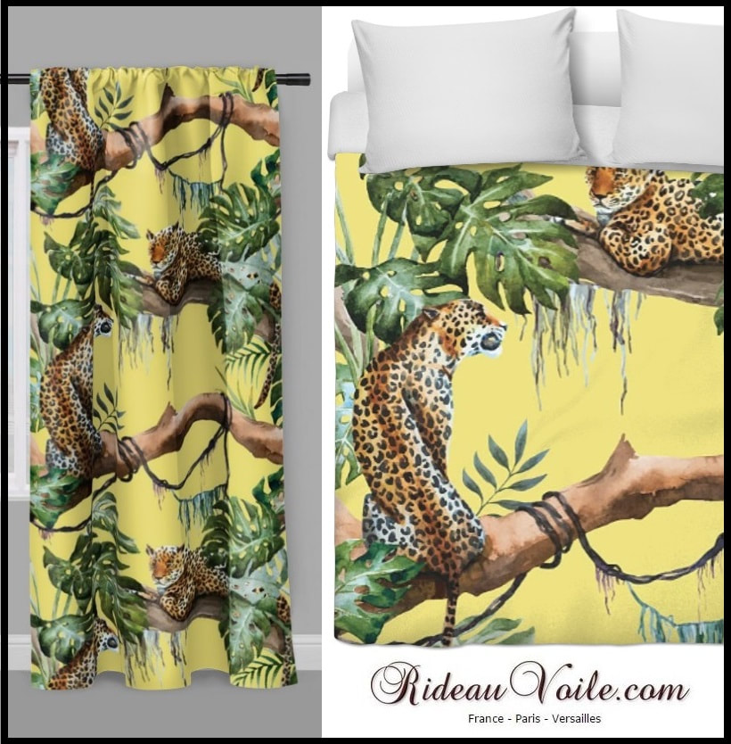 oiseau style thème motif tropicale exotique imprimé tissu couette