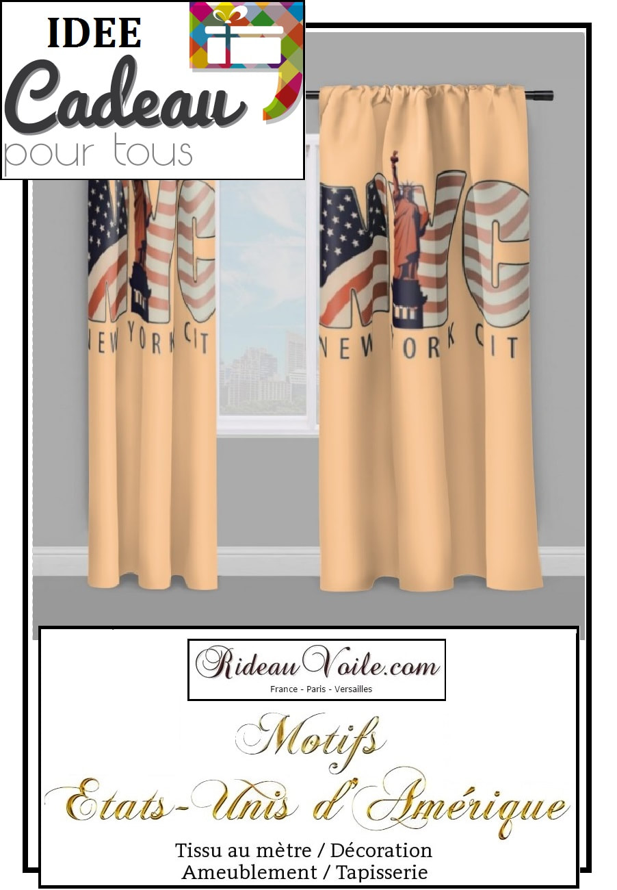 tissu imprimé fabric printed USA pattern motif design coussin rideau douche couette original ignifugé occultant state unided drapeau indepence day