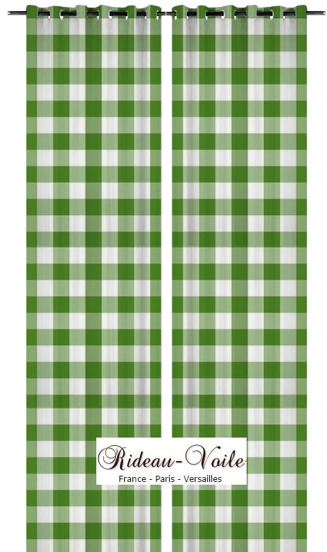 vert blanc Tissu carreaux carré ameublement vichy rideau sur mesure au mètre