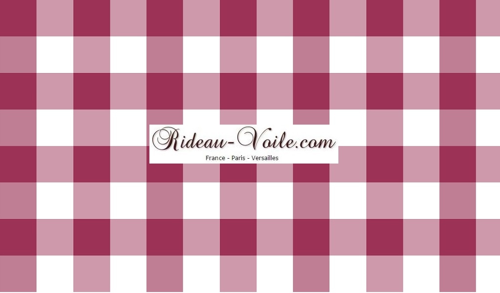 rose tissus tissu vichy textile ameublement tapisserie décoration motif imprimé carreaux carré blanc rouge rideau fauteuil siège accessoire décorateur coussin couette luxe paris