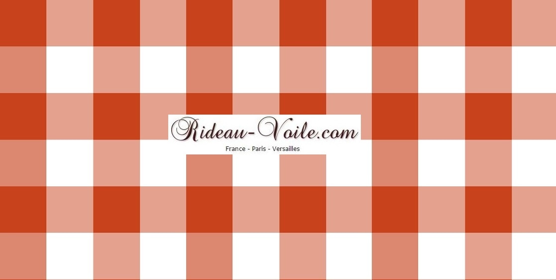 orange blanc tissus tissu vichy textile ameublement tapisserie décoration motif imprimé carreaux carré blanc rouge rideau fauteuil siège accessoire décorateur coussin couette luxe paris