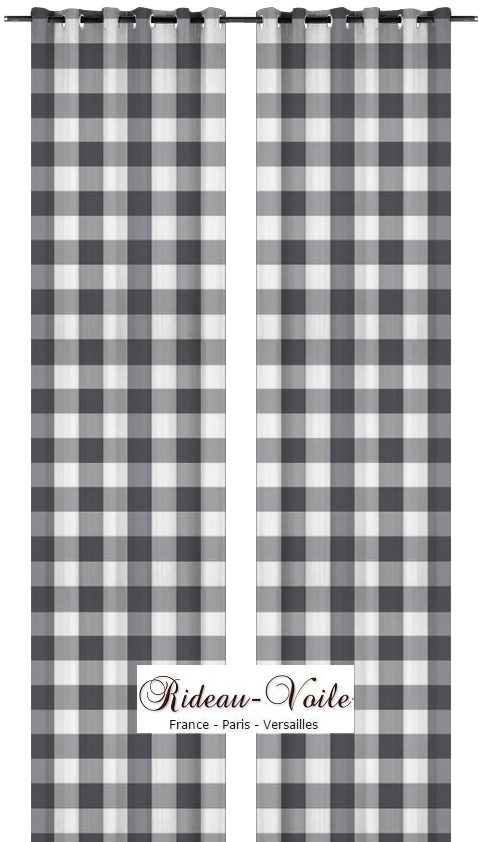 gris blanc rideau carrés carreaux vichy rideaux au mètre tissu ameublement motif imprimé